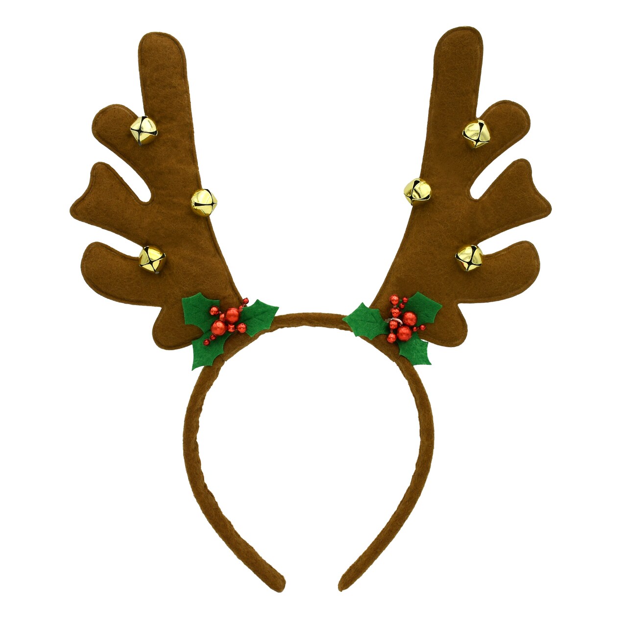 Rudolph Christmas Holiday Antlers Reindeer Headband for xmas Costume With Jingle Bells